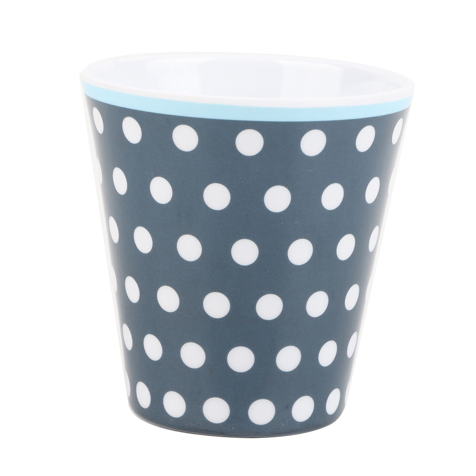 260 Ml Becher Aus Porzellanimitat, Wasser-/kaffee-/milchbecher Für Restaurants Und Schulen, Mitternachtsblau Mit Punkten
