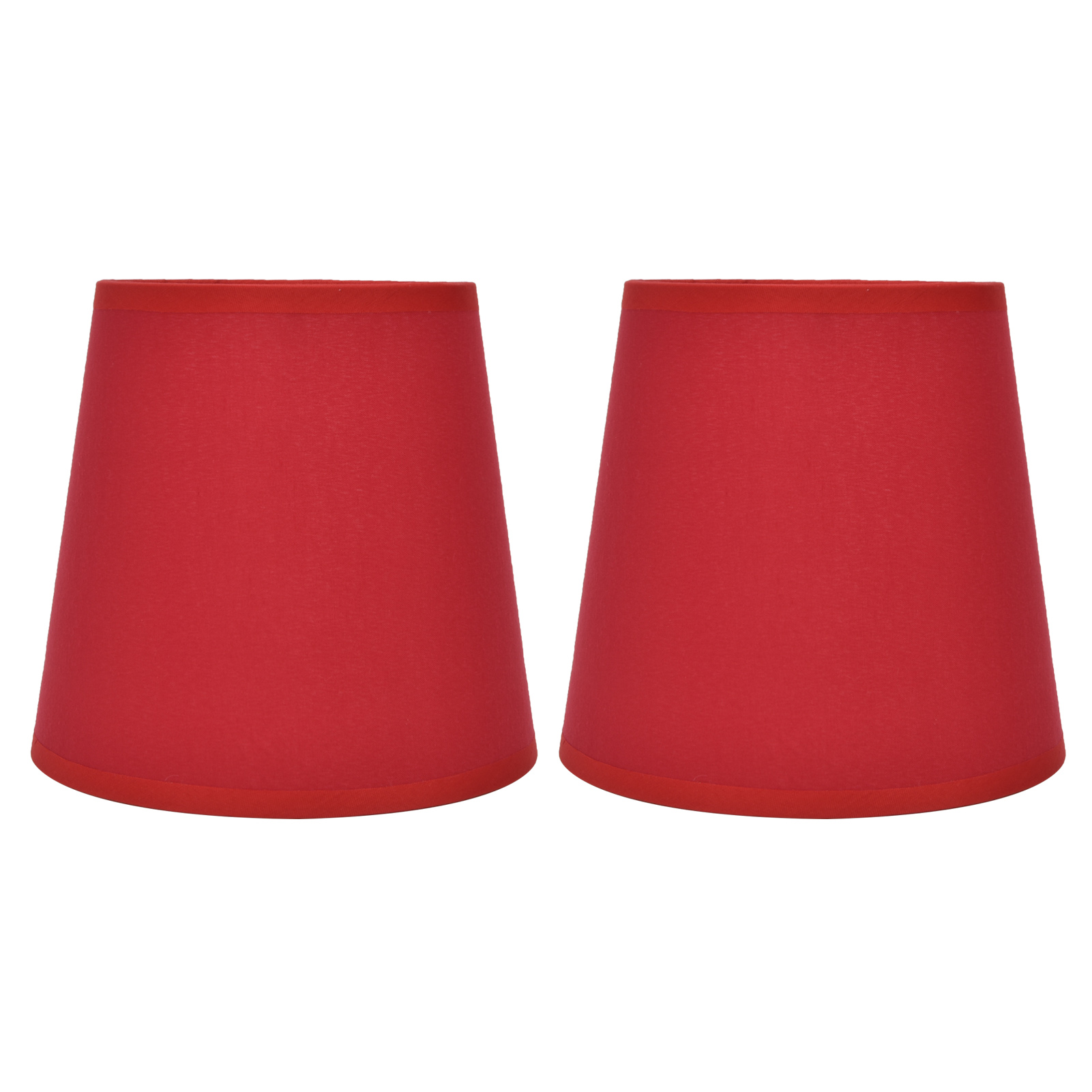 2-teiliger Lampenschirm Im Europäischen Stil Aus Stoff Für E14-pendel-, Tisch- Und Stehlampen Px16 Rot
