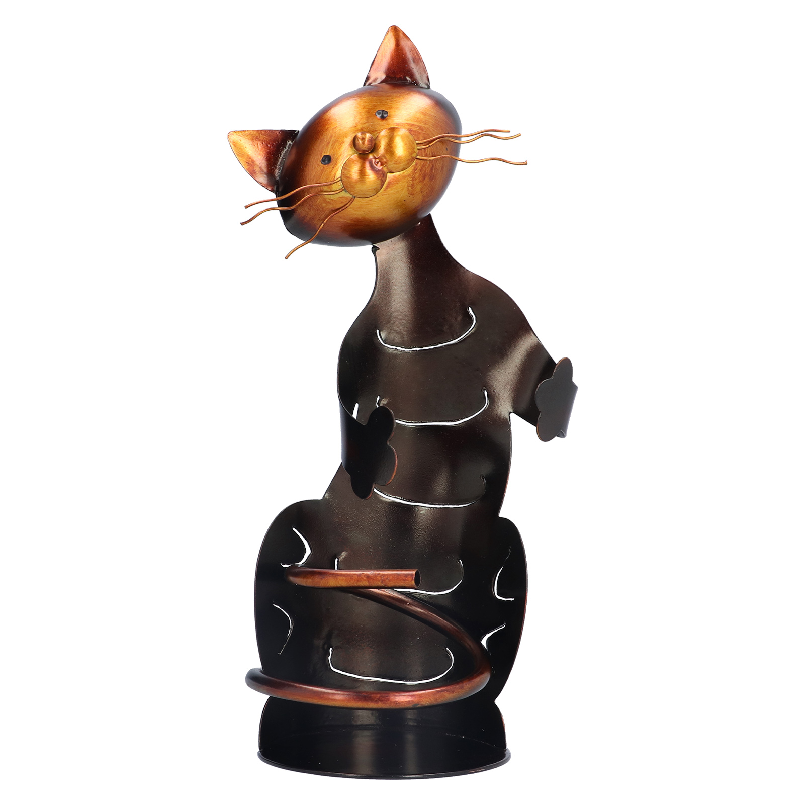 Schmiedeeisernes Flaschenregal In Katzenform, Metallskulptur, Regal, Wohnaccessoires, Kunsthandwerk, Inneneinrichtung