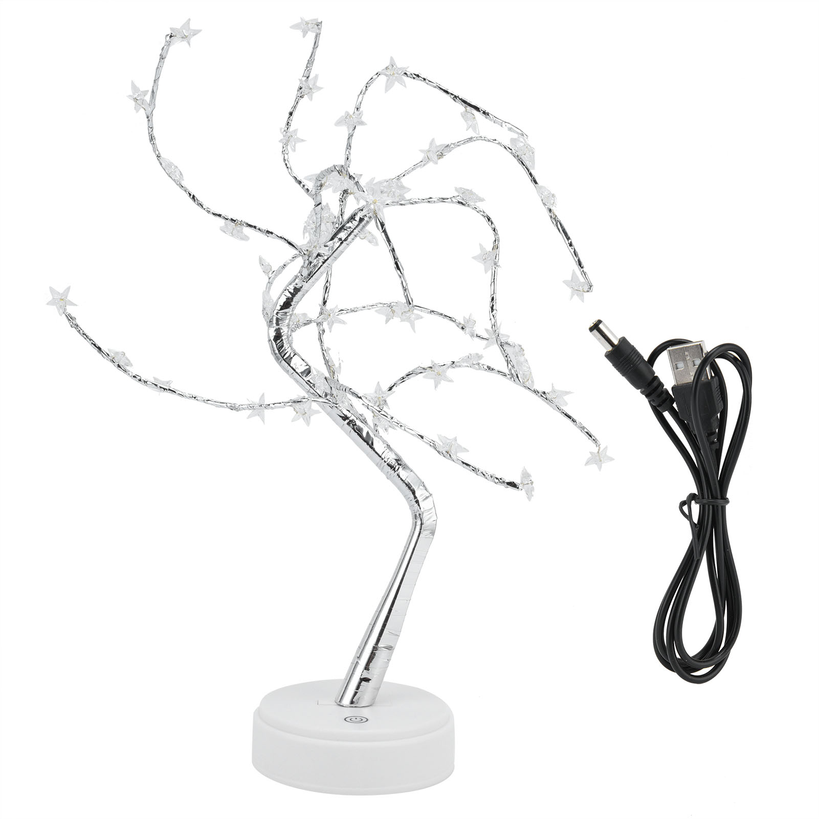 Künstliche Baumlampe, 60 Leds, Kupferdraht, Usb-anschluss, Dekorative Fünfarmige Sternform Für Zuhause, Schlafzimmer, Büro