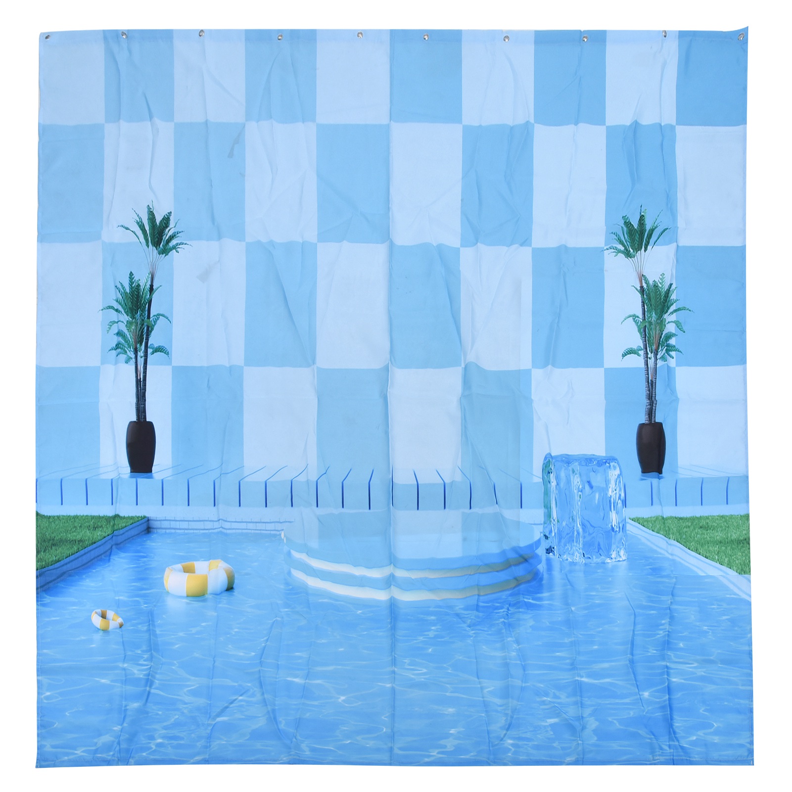 Dekorativer, Wasserdichter Duschvorhang Aus Polyester Mit 12 Haken Für Badezimmer Und Wohnaccessoires, 150 X 180 Cm