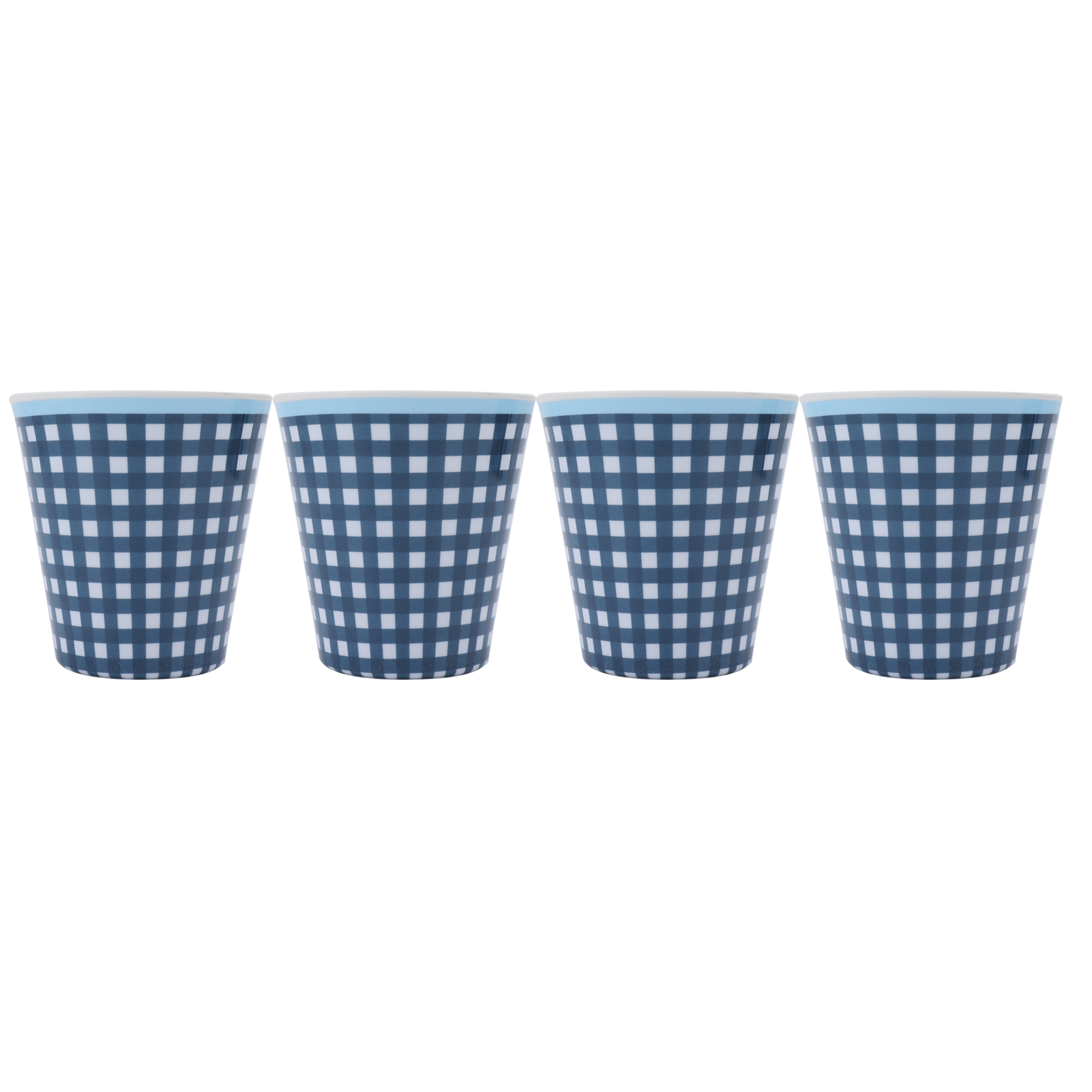 Set Mit 4 Dunkelblauen Melaminbechern In Porzellanoptik, 8,6 X 9 Cm, 260 Ml, Für Schule Oder Restaurant