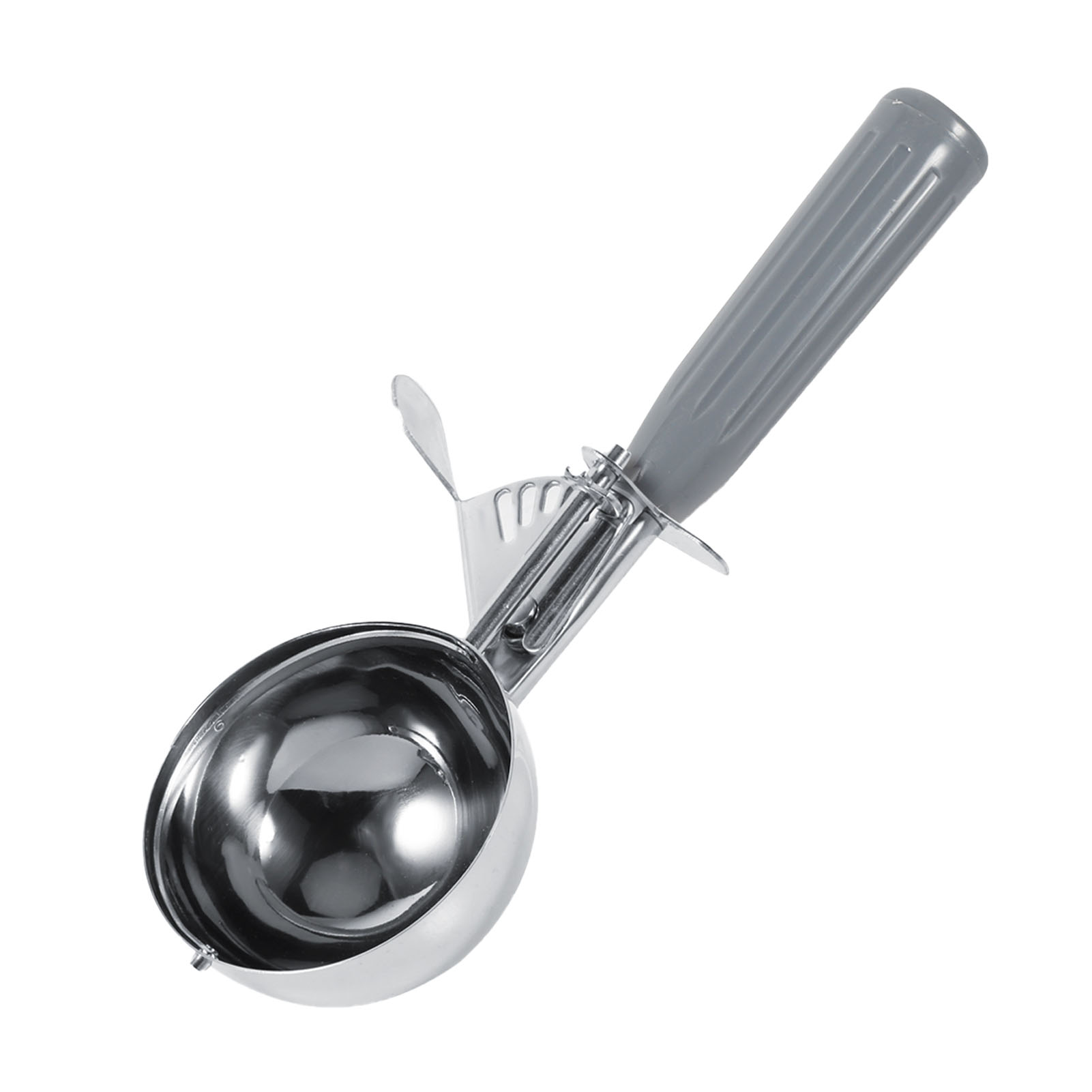 Praktischer Eis- Und Obstlöffel Aus Edelstahl Mit Grauem Kunststoffgriff, Küchenutensil (7,2 Cm)