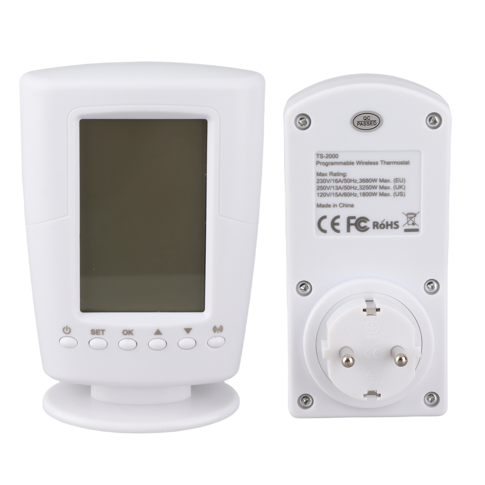 Programmierbarer Funkthermostat + Steckdose Für Temperaturregler, Heizung Und Klimaanlage, 220–240 V, 16 A, Eu-stecker