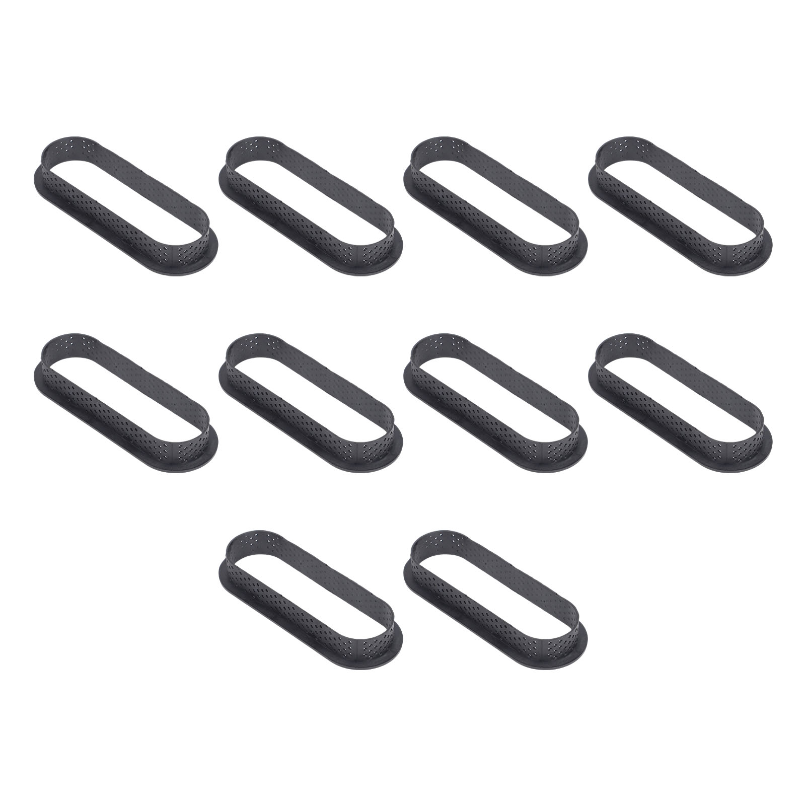 Set Mit 10 Runden Mousse-ringen Aus Pa-kunststoff Für Diy-kuchenbacken, Für Die Heimische Küche Und Bäckerei, Oval, 114 X 53 X 20 Mm