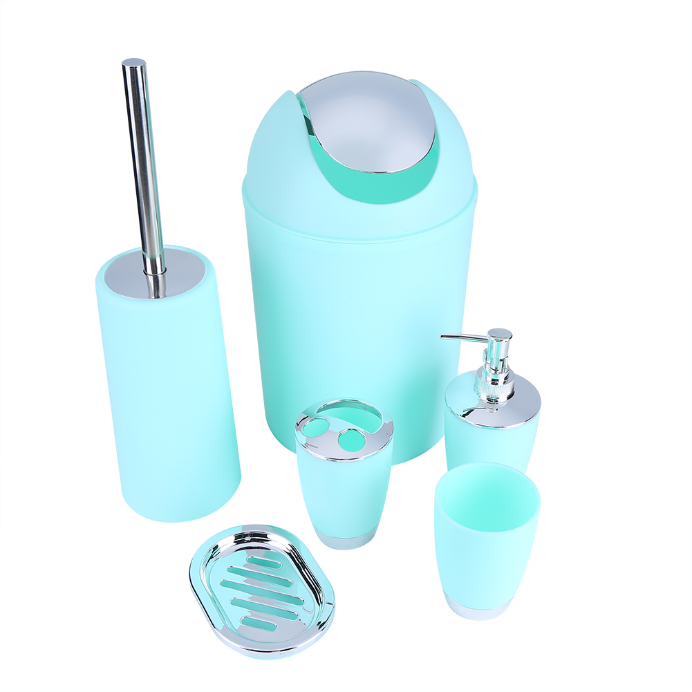 6-teiliges Badezimmer-accessoire-set: Abfalleimer, Seifenschale, Glasspender, Zahnbürstenhalter
