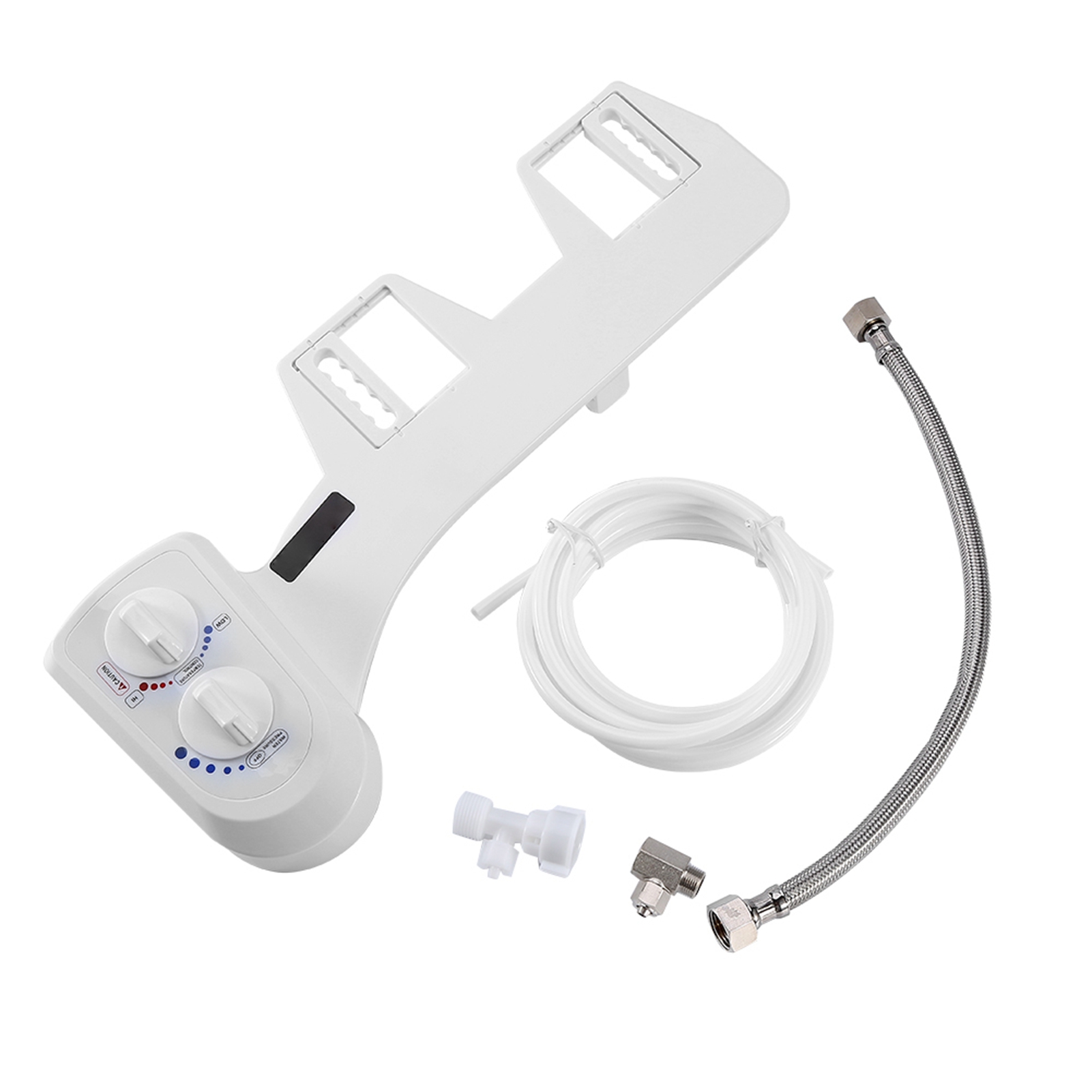 Selbstreinigender, Nicht Elektrischer Bidet-sprühkopf Mit Einem Warm-/kaltwasserstrahl Für Dusche Oder Wc, Zweiteiliges Design, Weißes Abs, 44 X 16,5 Cm