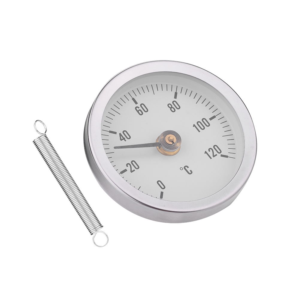 63-mm-bimetall-spiralthermometer, Wasser- Und Staubdicht, Ip55, 0–120 °c, Für Rohre Und Oberflächen, Mit Feder
