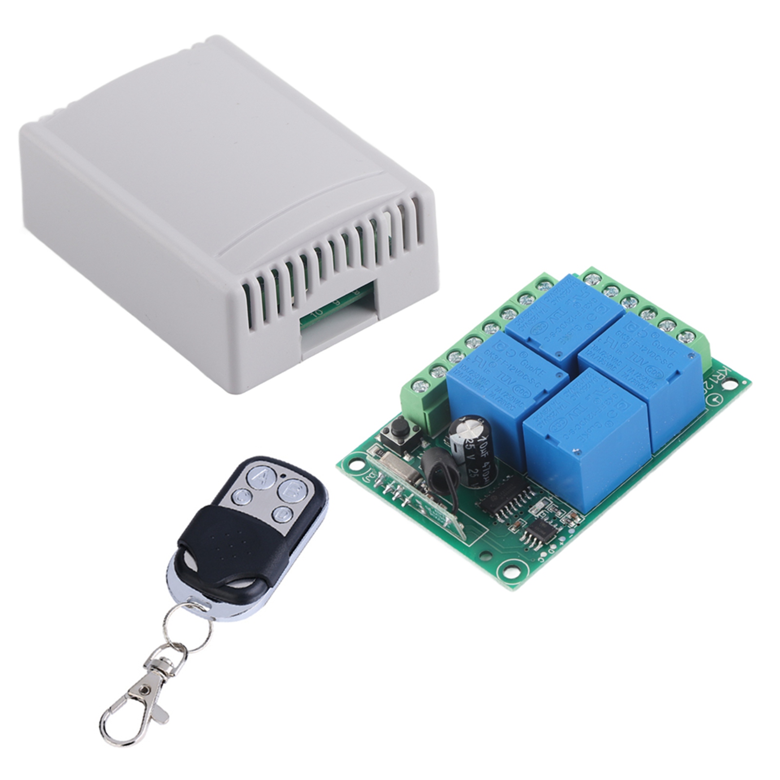 433 Mhz 4-kanal Dc12v Funkrelais-schalter Mit Fernbedienung Für Garagentor
