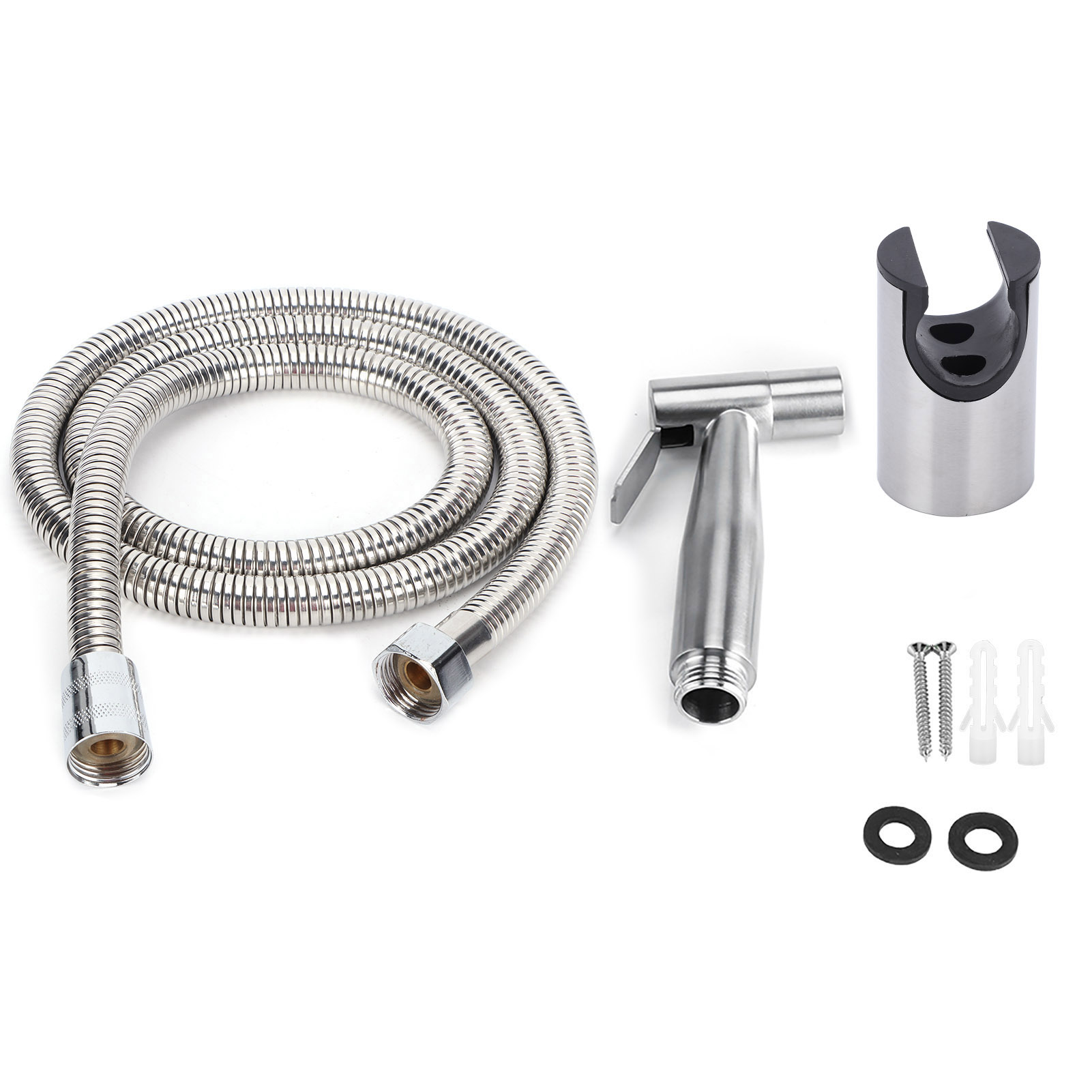 Set Mit 3 Edelstahl-handbidetköpfen Inklusive Schlauch Und Halterung, G1/2-zoll-wc-duschset