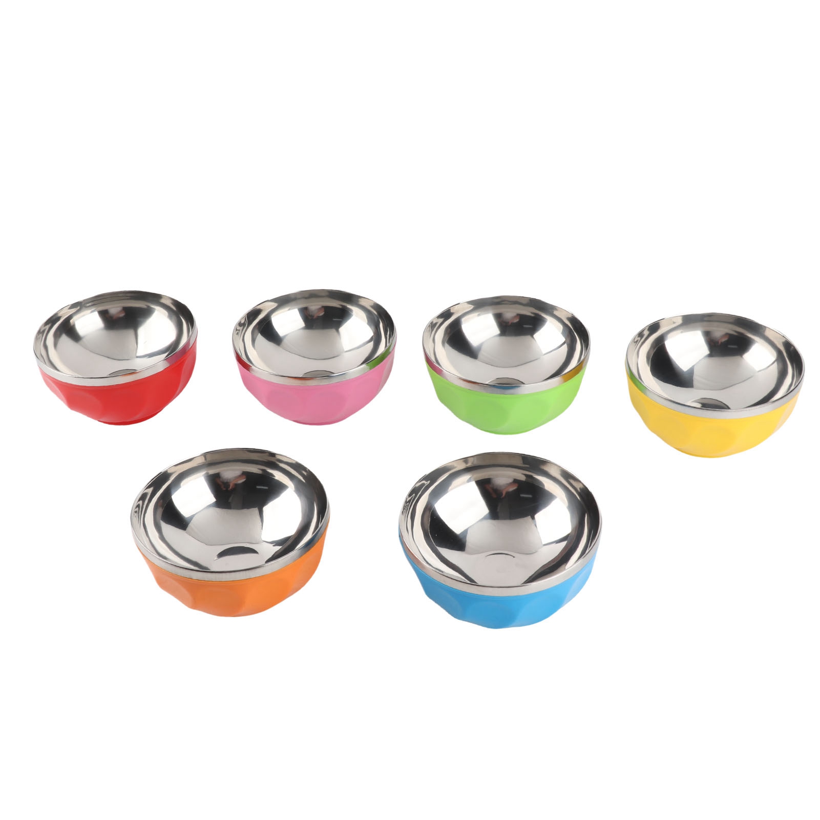 Set Mit 6 Hitzebeständigen Edelstahlschüsseln Für Salate Und Nudeln, Für Den Hausgebrauch, Ø 13 Cm