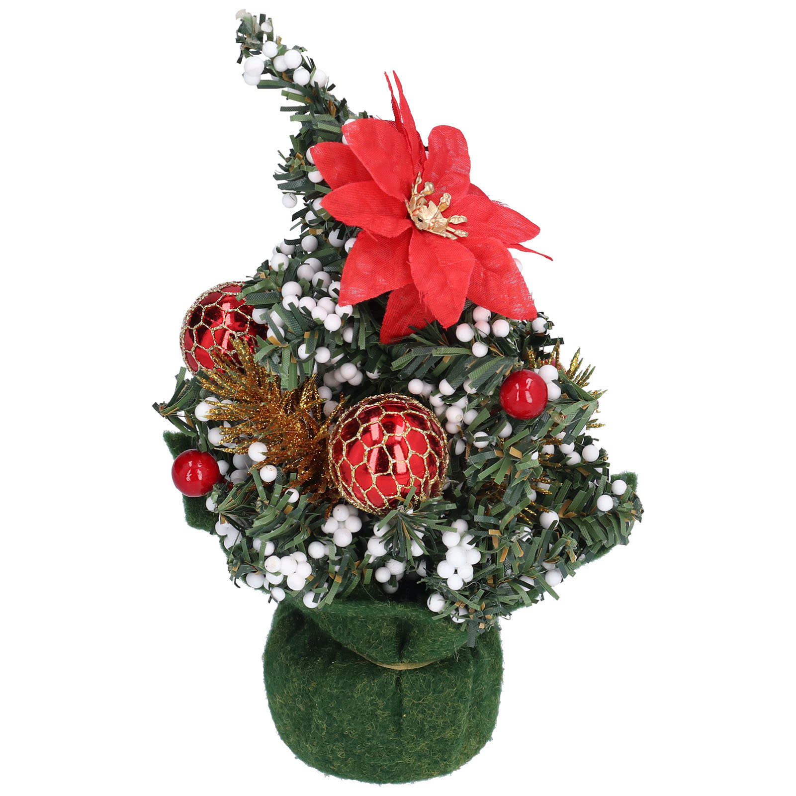 Kleiner, Künstlicher Miniatur-weihnachtsbaum, Niedlich, Leuchtende Farben, Bürogirlande, Roter Weihnachtsbaumschmuck