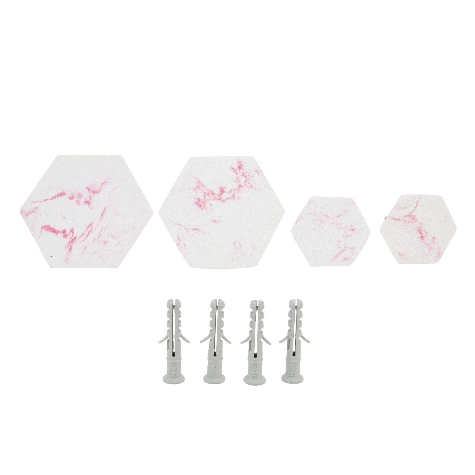 Set Mit 4 Modernen Sechseckigen Marmor-wandhaken Für Schlafzimmertüren