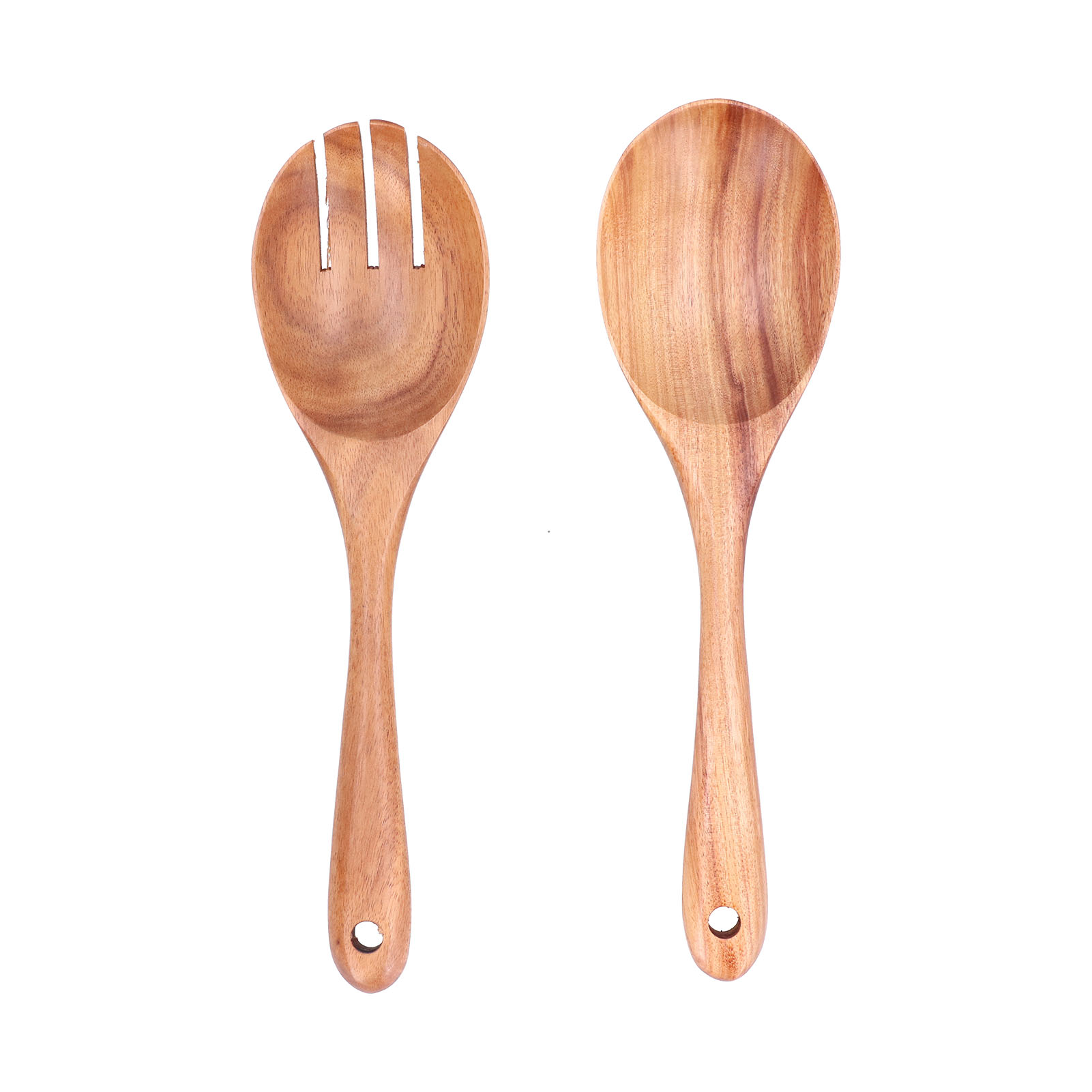 Set Aus 2 Holzlöffeln Und -gabeln Für Salatschüsseln, Küche, Zuhause, Büro, Partys