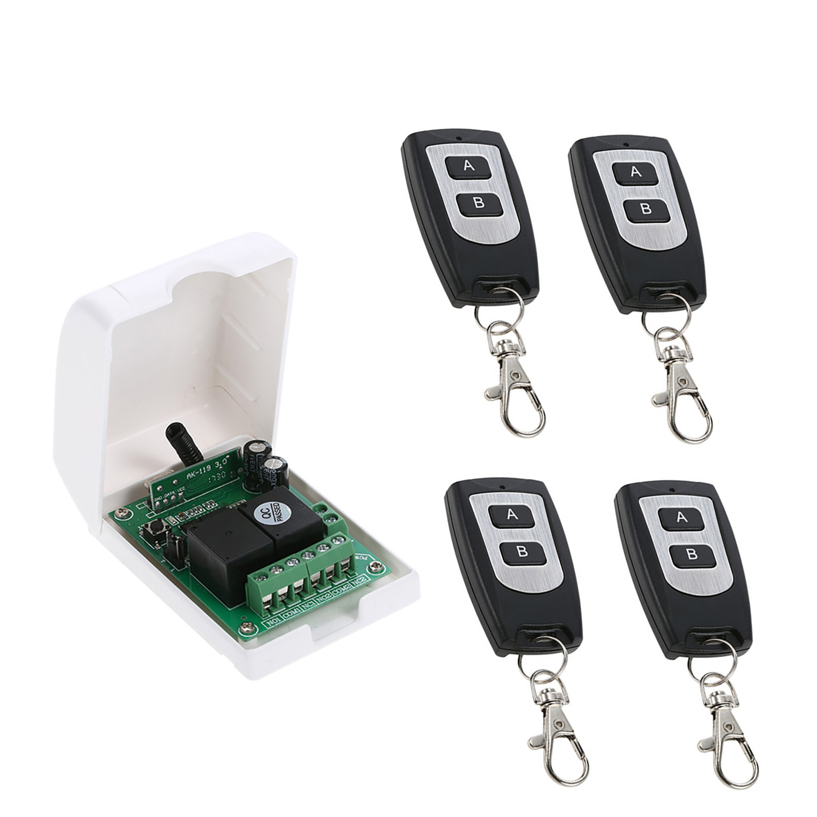 433-mhz-rf-dc-12-v-2-kanal-smart-funkschaltersystem Mit Lerncode, Relaisempfänger, Sender Und Universalfernbedienung Mit 50 M Reichweite Und 1527 Fernbedienungen