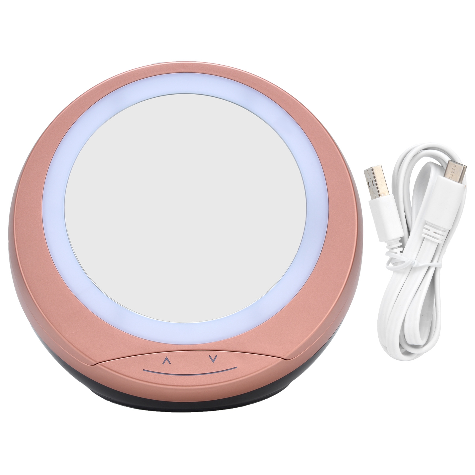 Runder Led-schminkspiegel, Variable Weißlichtfarbe, 2-in-1-funktion, Usb-ladefunktion, Mit Aufbewahrungsbox Fürs Badezimmer, Gold