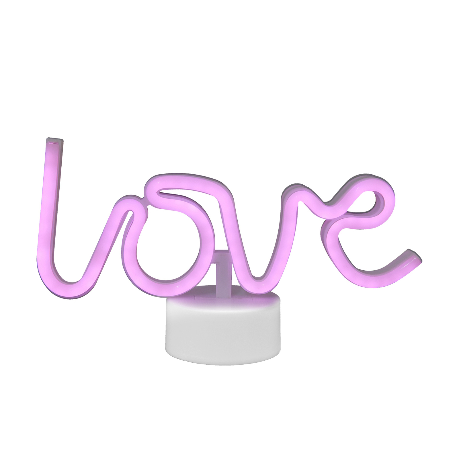 Pinkfarbenes Led-neonschild „love“ Aus Silikon Und Abs, Batteriebetrieben (3 X Aa-batterien), Mit Sockel, Für Kinderzimmer Und Als Wohndekoration.