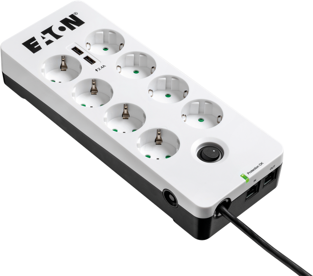 Eaton Schutzbox 8 Din Überspannungsschutz Mit Usb (Europäische Steckdose) - Pb8Tud