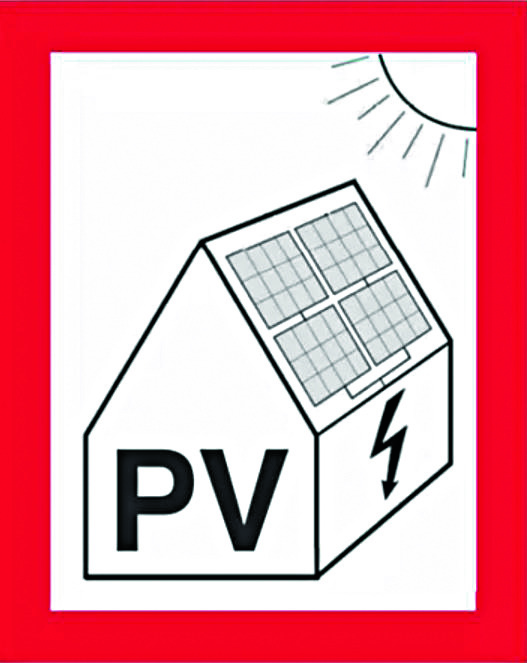 PV System Warnschild 105x148mm Selbstklebend - 182799