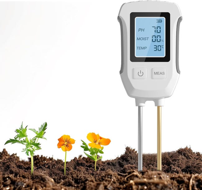 Dieses 3-in-1-bodenmessgerät Verfügt Über Ein Ph-meter, Ein Hygrometer, Ein Thermometer/hygrometer Und Eine Hintergrundbeleuchtung Und Eignet Sich Da
