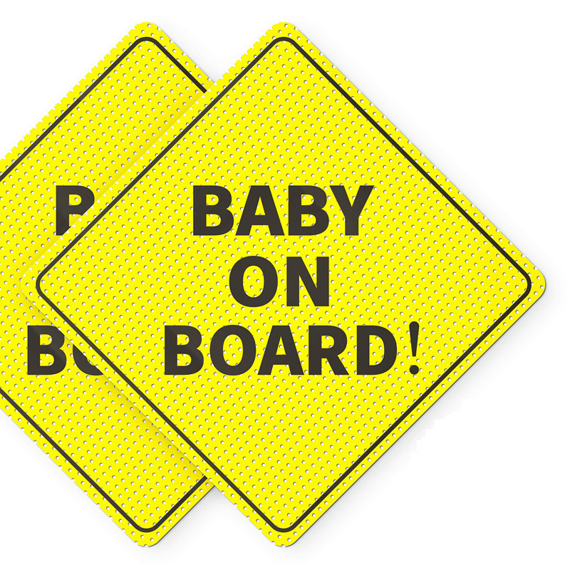 Aufkleber Für Baby-autositze – Unverzichtbar – Leuchtend Gelb, Auch Bei Verschütteten Flüssigkeiten Gut Erkennbar, 2 Aufkleber Enthalten.