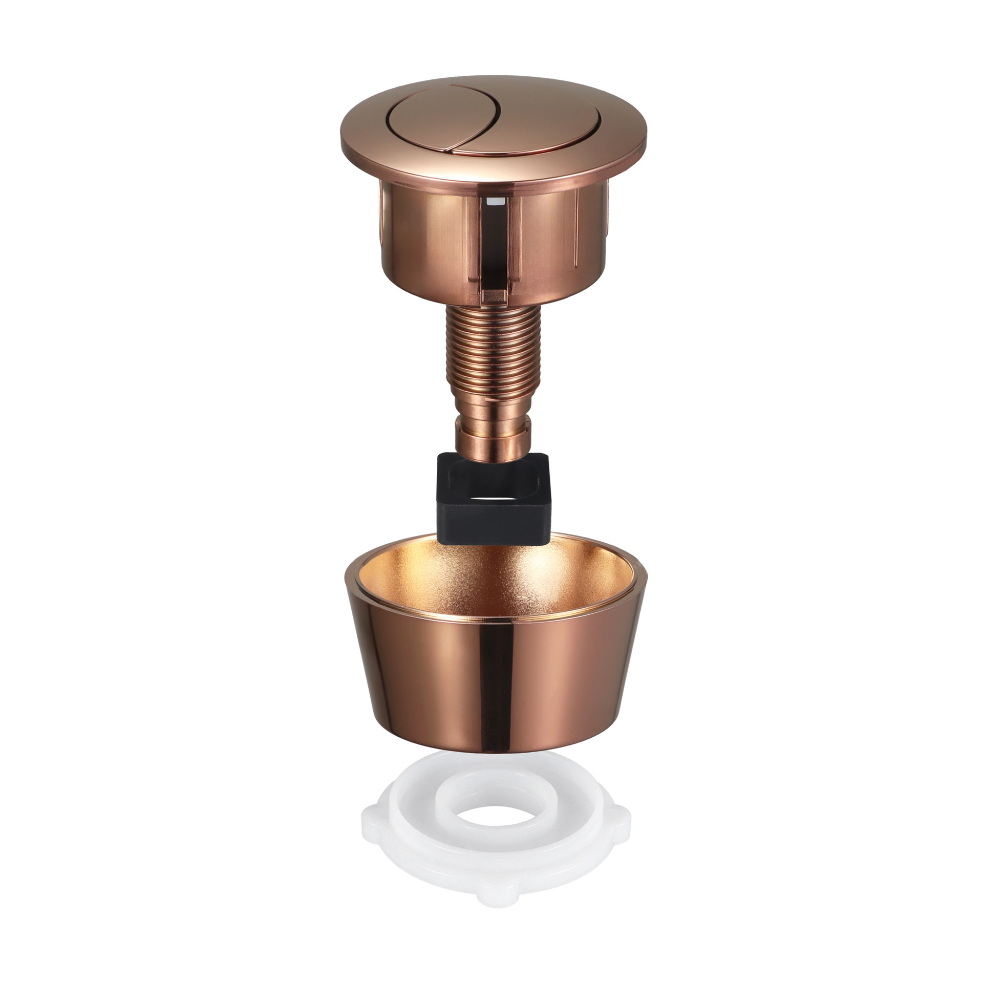 Toilettenspülkasten-taster, Impulsbetätigungsset Mit Zwei Ausgängen, Kompatibel Mit 20-mm-toilettenspülkästen, Roségold.