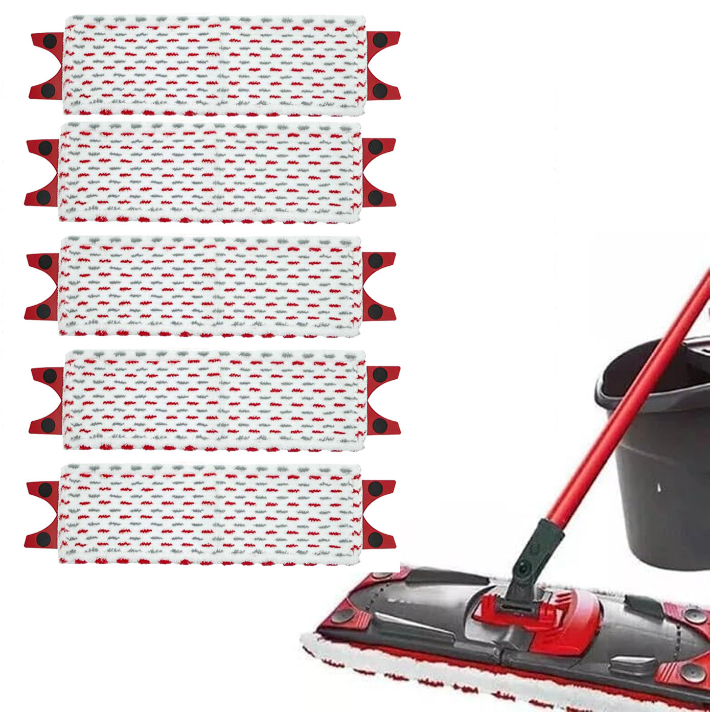 Vileda Besenhüllen, 5er-pack, 13,5 Cm X 51 Cm, Rot-grau Gestreift,es Ist Die Ideale Wahl Für Sie.