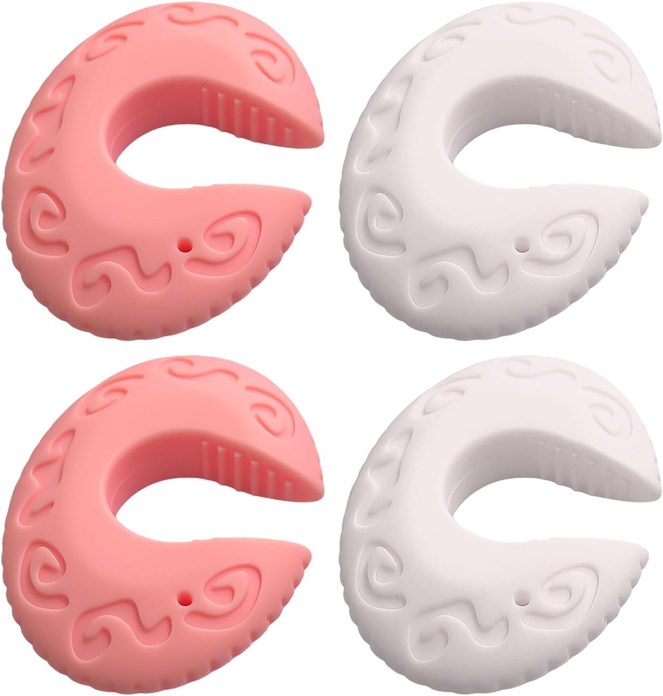 Ein Paar Rosa Und Weiße Silikon-türclips, Wohnaccessoires, Fingerschutz Für Kinder Und Sicherheitszubehör.