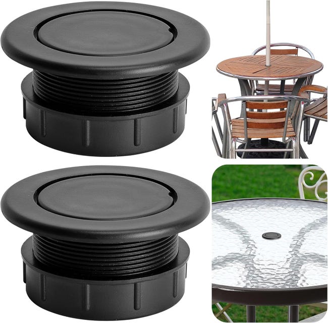2er-packung Stopfen Für Sonnenschirmlöcher, Abdeckungen Für Terrassentischlöcher, Ersatzteile Für Die Terrasse (schwarz)