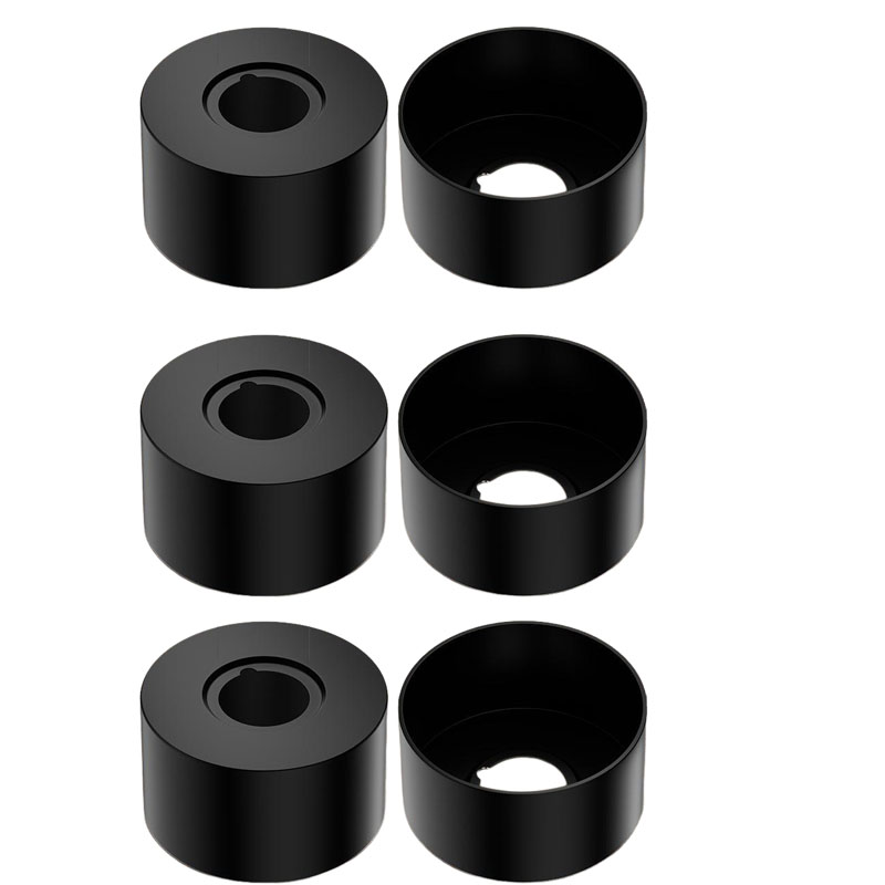Dekorative Armaturenköpfe, 6-teiliges Set, Rund, Edelstahl, Geeignet Für Küchen- Und Badezimmerarmaturen, Schwarz.