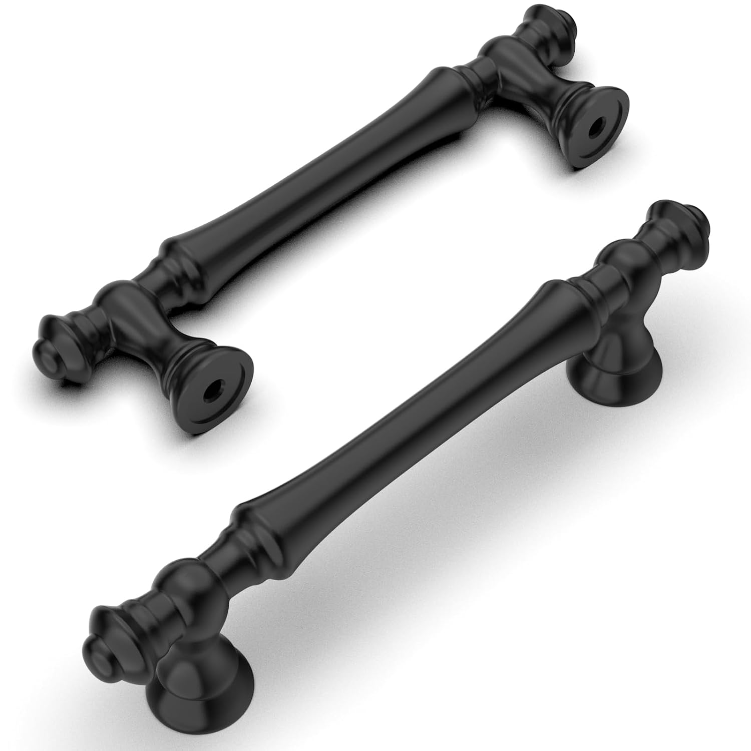 Möbelgriffe, 128 Mm Lochabstand, Zinklegierung, Schwarz, Geeignet Für Türen Und Schubladen, 2er-set.