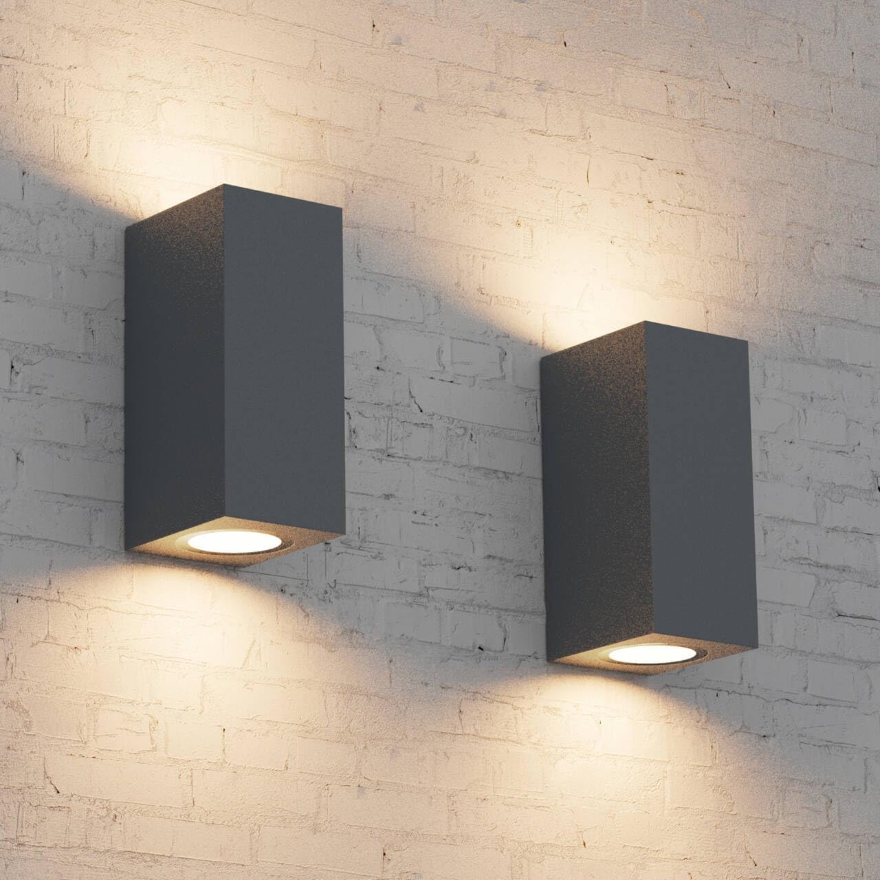 Quadratische Wandleuchten (2er-set), Geeignet Für Den Innen- Und Außenbereich, Ideal Für Terrassen Und Gärten, Mit Warmem Licht.