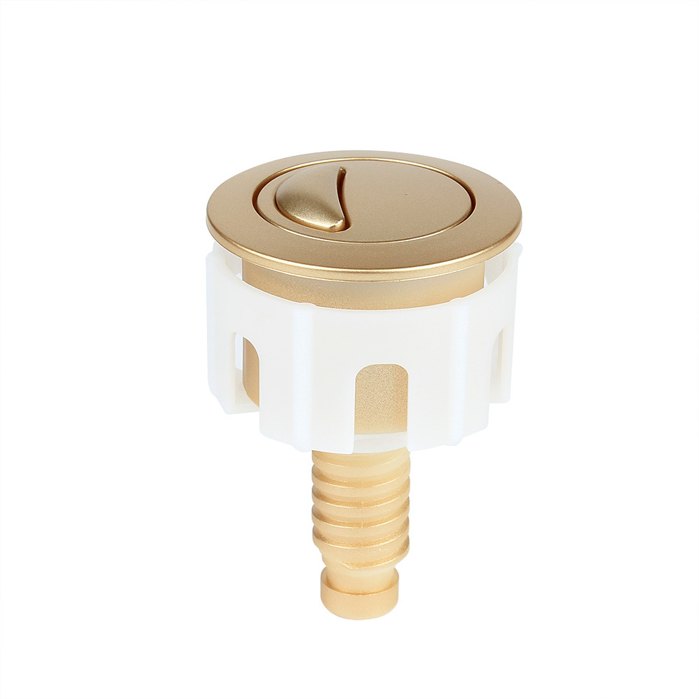 Spülkasten Mit Zweimengenspülung, Abs-kunststoff, Runde Knöpfe, Für Die Reparatur Von Badezimmerspülkästen (gold).