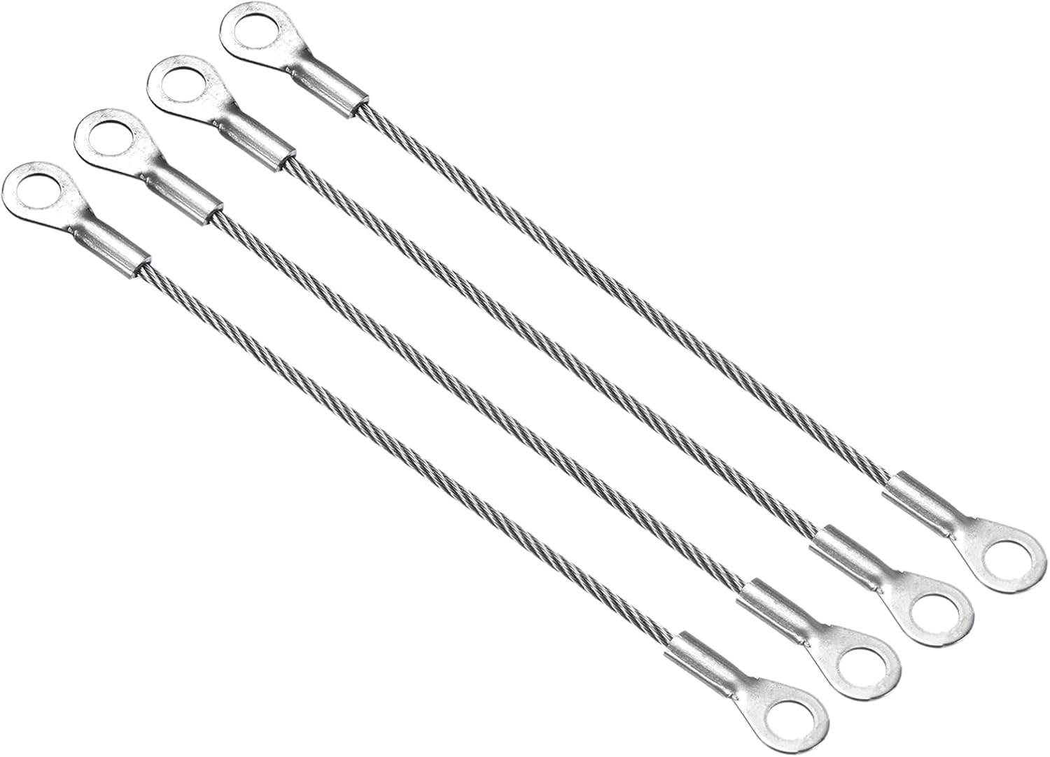 Sicherheitsseil Aus Edelstahl 304, 20 Cm X 2 Mm, Kurze Stahlösen, Silberfarben, 4er-packung