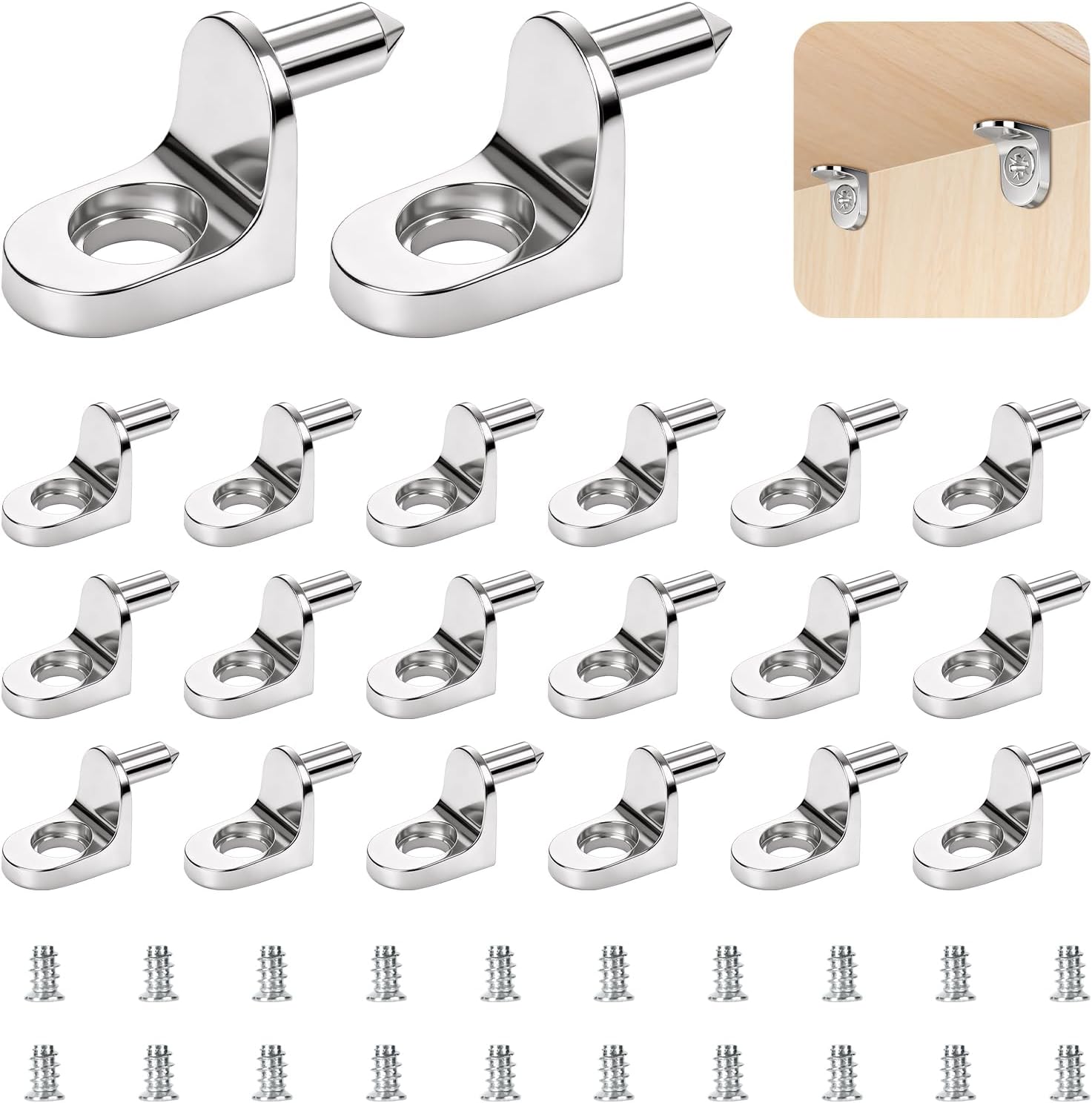 Regalstütznägel, L-förmige Metallbefestigungsnägel, Rutschfestes Design, 6-mm-schrauben (20 Stück)