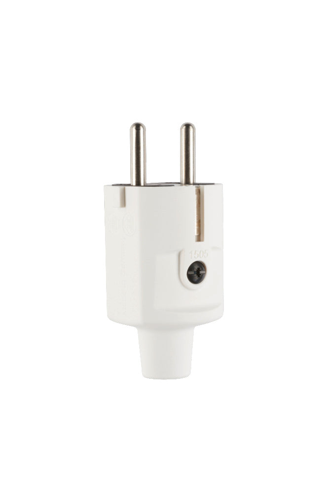 ABL Kompakte Schuko IP20 Doppel-Erde Stecker Weiß - 100000047 [2 Stück]