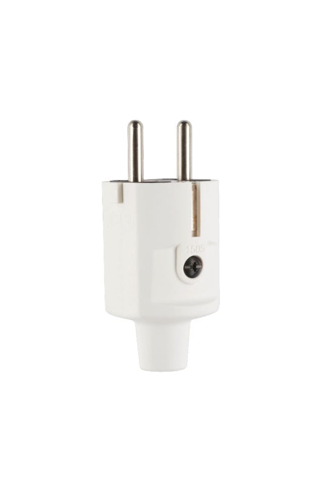 ABL Kompakte Schuko IP20 Doppel-Erde Stecker Weiß - 100000047 [2 Stück]