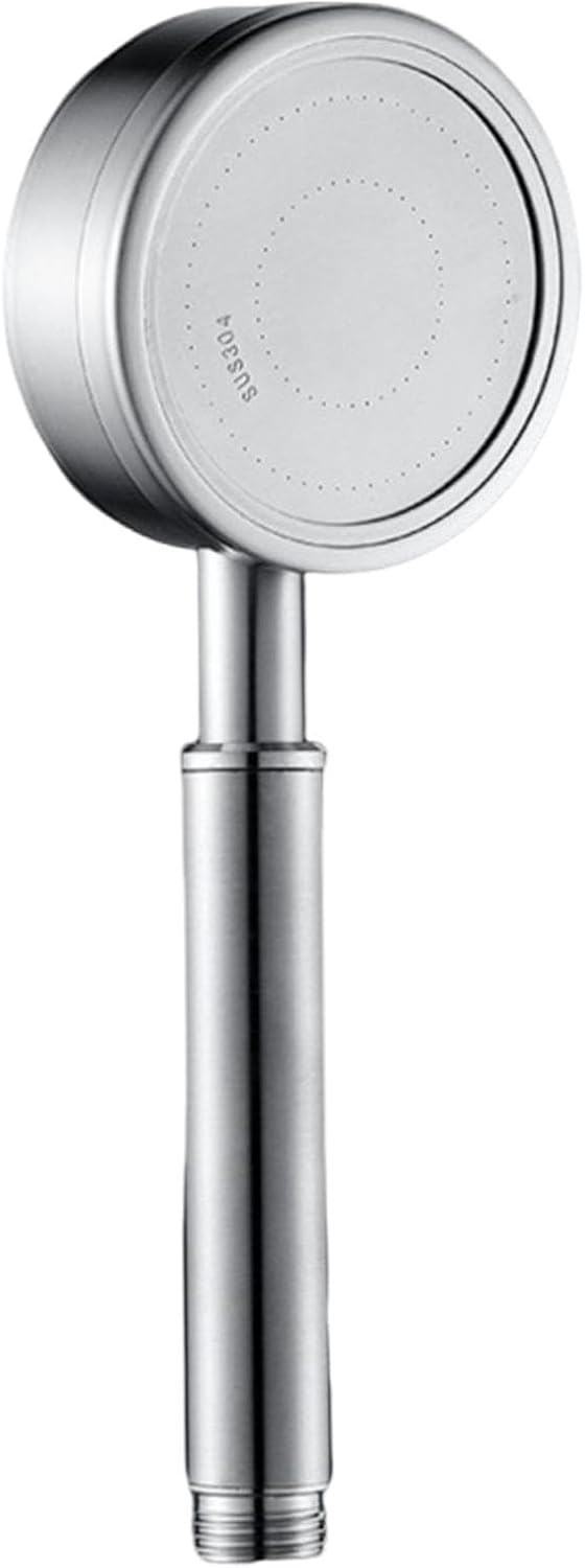 Hochdruck-duschkopf, Edelstahl, Abnehmbarer Handbrausekopf, Silber, Universeller Vierpunktanschluss.