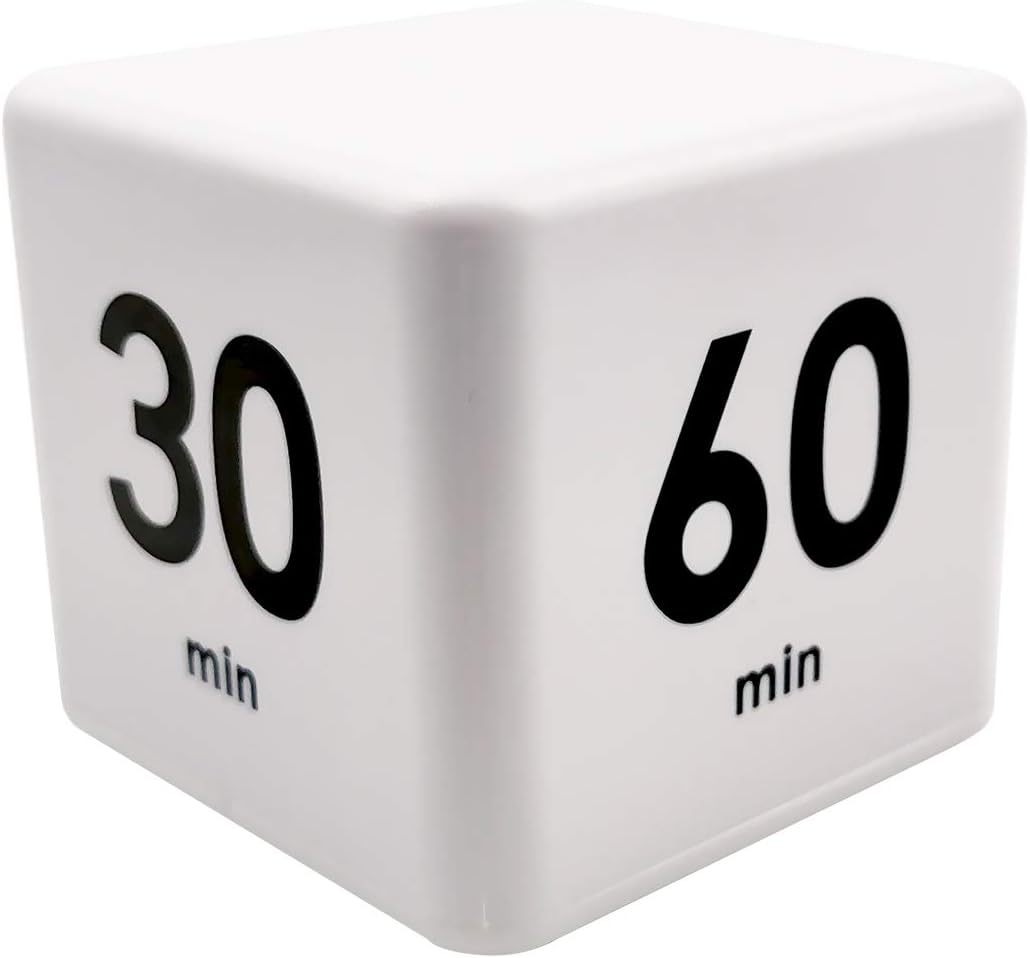 Digitale Stoppuhr Cube, Benötigt 2 Aaa-batterien (batterien Nicht Im Lieferumfang Enthalten) (weiß, 15-20-30-60-minuten-zeitmessung)