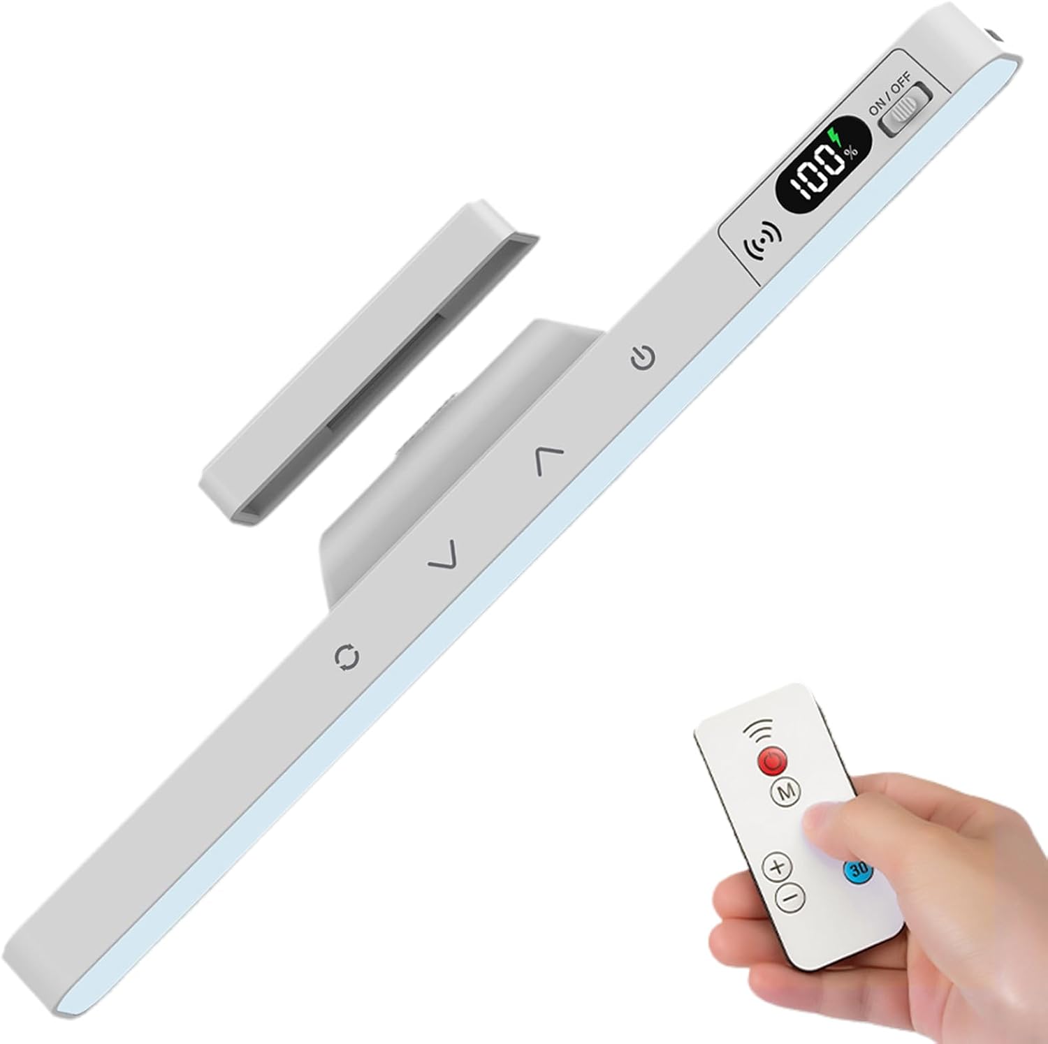 Kabelloser Magnetischer Schminkspiegel Mit Beleuchtung, Fünf Einstellbare Farbtemperaturen, Touch-steuerung/fernbedienung, Weiß.