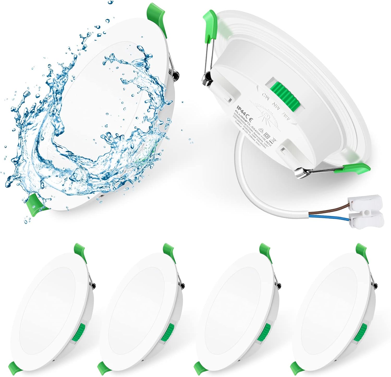 Einbaustrahler Für Den Innenbereich, Schutzart Ip44, 7 Watt, Rund, Dimmbar, Dreifarbig, Einbaudurchmesser 67–75 Mm, 6er-pack
