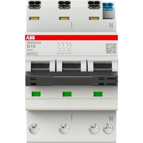 ABB SNX203-B16 3-Poliger+N Schutzschalter 16A B-Kurve - 2CSS256301R0165