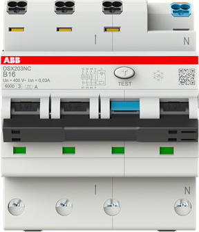 Abb Dsx203nc B16 A30 Rccb Fehlerstromschutzschalter 3P+N - 2Csr256192R1165