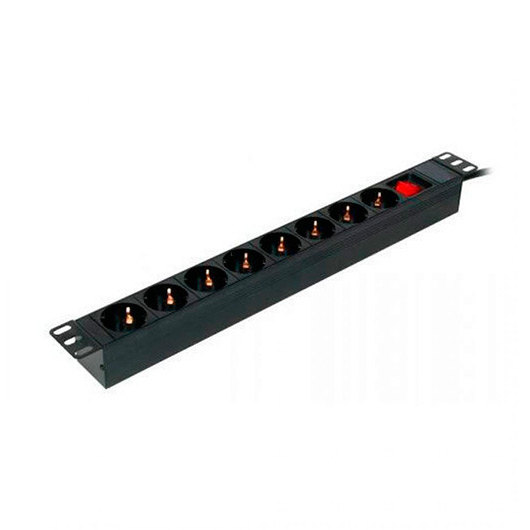 Powergreen Rac-00008-pdu, Steckdosenleiste Mit 8 Steckplätzen, Schalter Und 2 M Langem Kabel