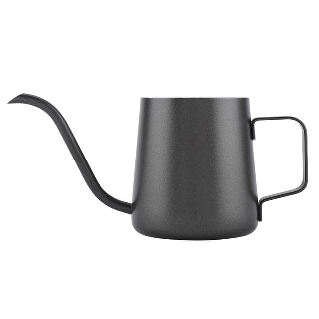 350 Ml Edelstahl-kaffeekanne Mit Schwanenhals Und Filter, Schwarz
