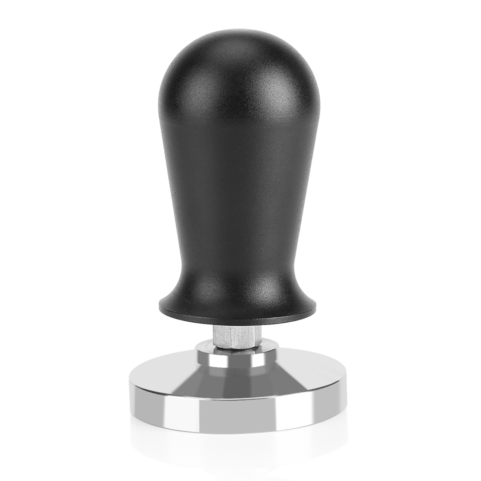 Schwarze Espressopresse Aus Edelstahl 304, 58 Mm/51 Mm Flacher Boden, Mit Aluminiumgriff, 1 Stück