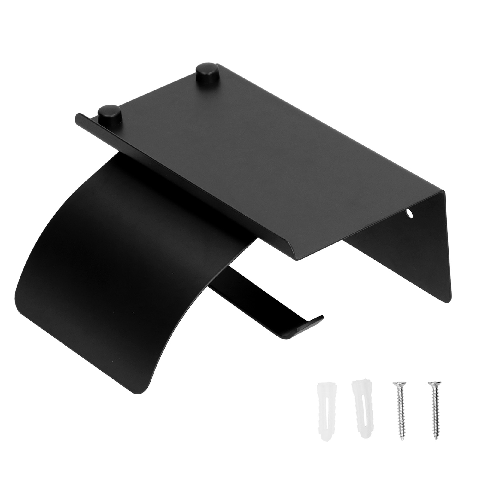 Toilettenpapierhalter Aus Edelstahl 304 Mit Ablage Und Auslaufsicherem Deckel, Schwarz