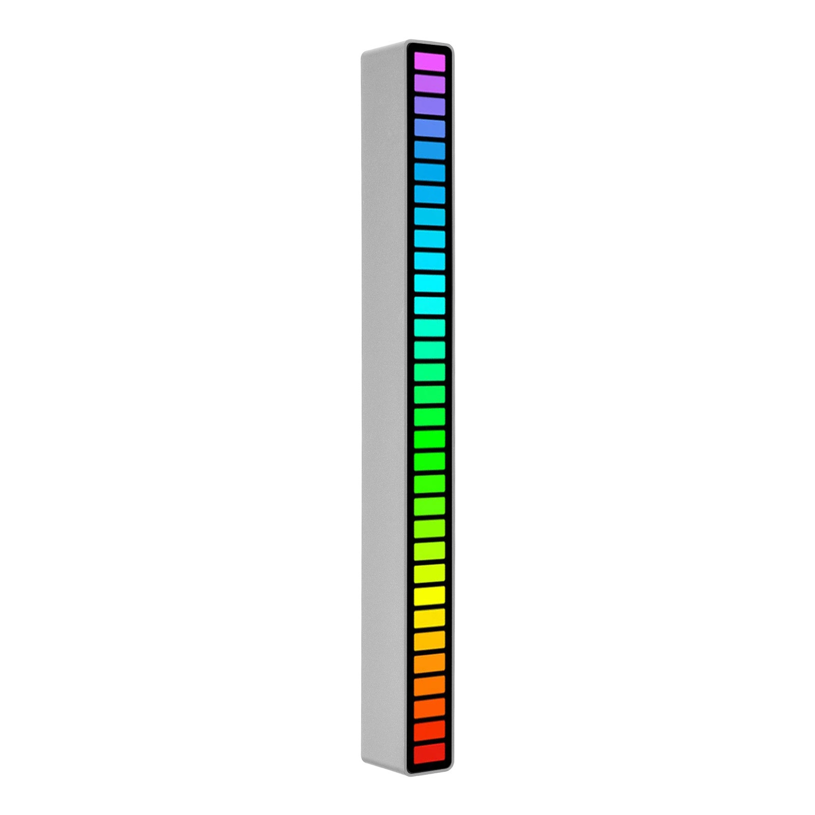Rgb-led-lichtleiste Mit 32 Leds, 18 Farben, Audio-spektrum, 5 Geschwindigkeiten, 4 Helligkeitsstufen, Tragbar, Usb Typ-c, Sprachsteuerung, Ambientebeleuchtung Für Auto, Wohnzimmer, Gaming, Büro, Dj-be