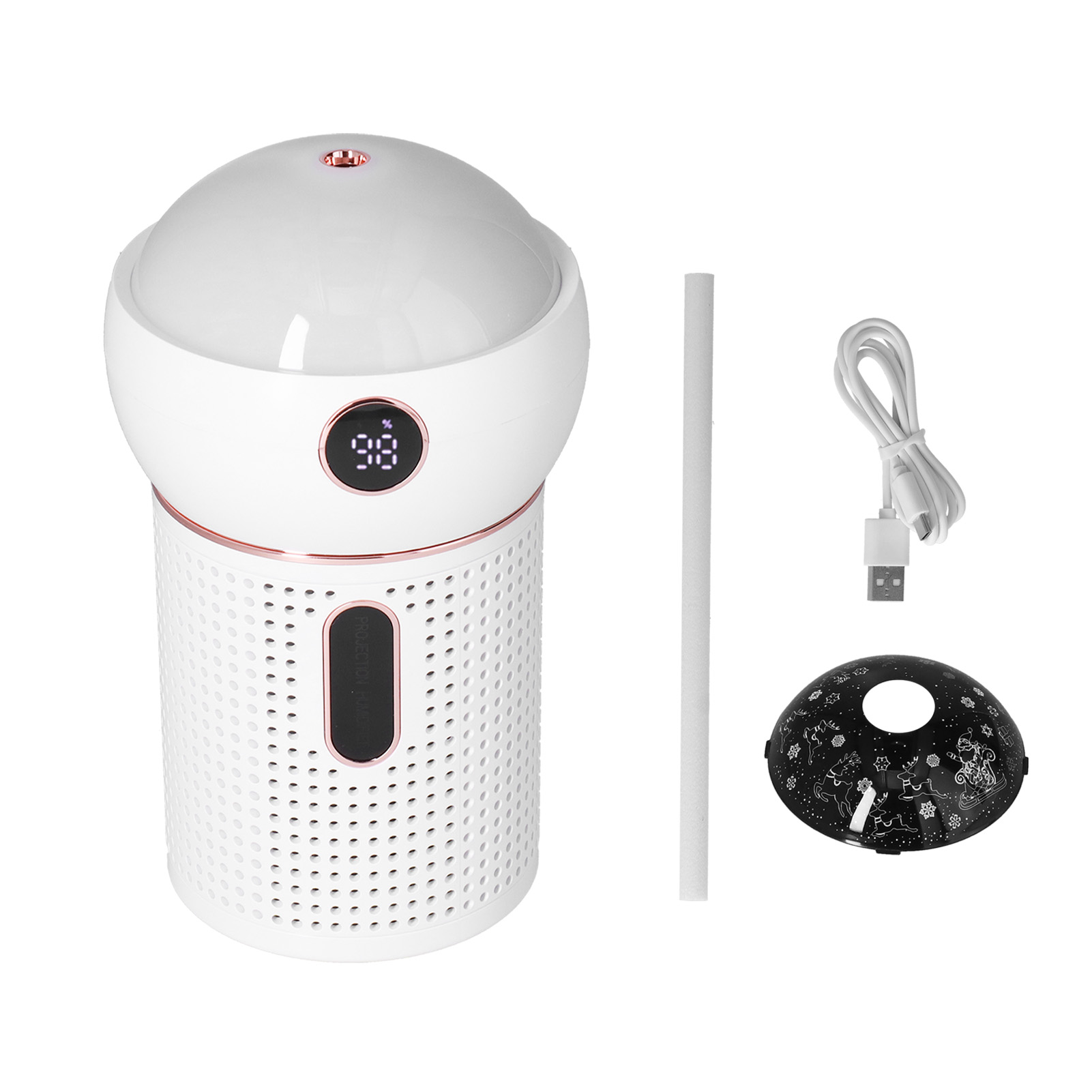 Luftbefeuchter Mit Großem Fassungsvermögen (630 Ml), Einzelnebel, 360°-sprühnebel, Für Zuhause Und Auto, Usb-ladefunktion, Weiß