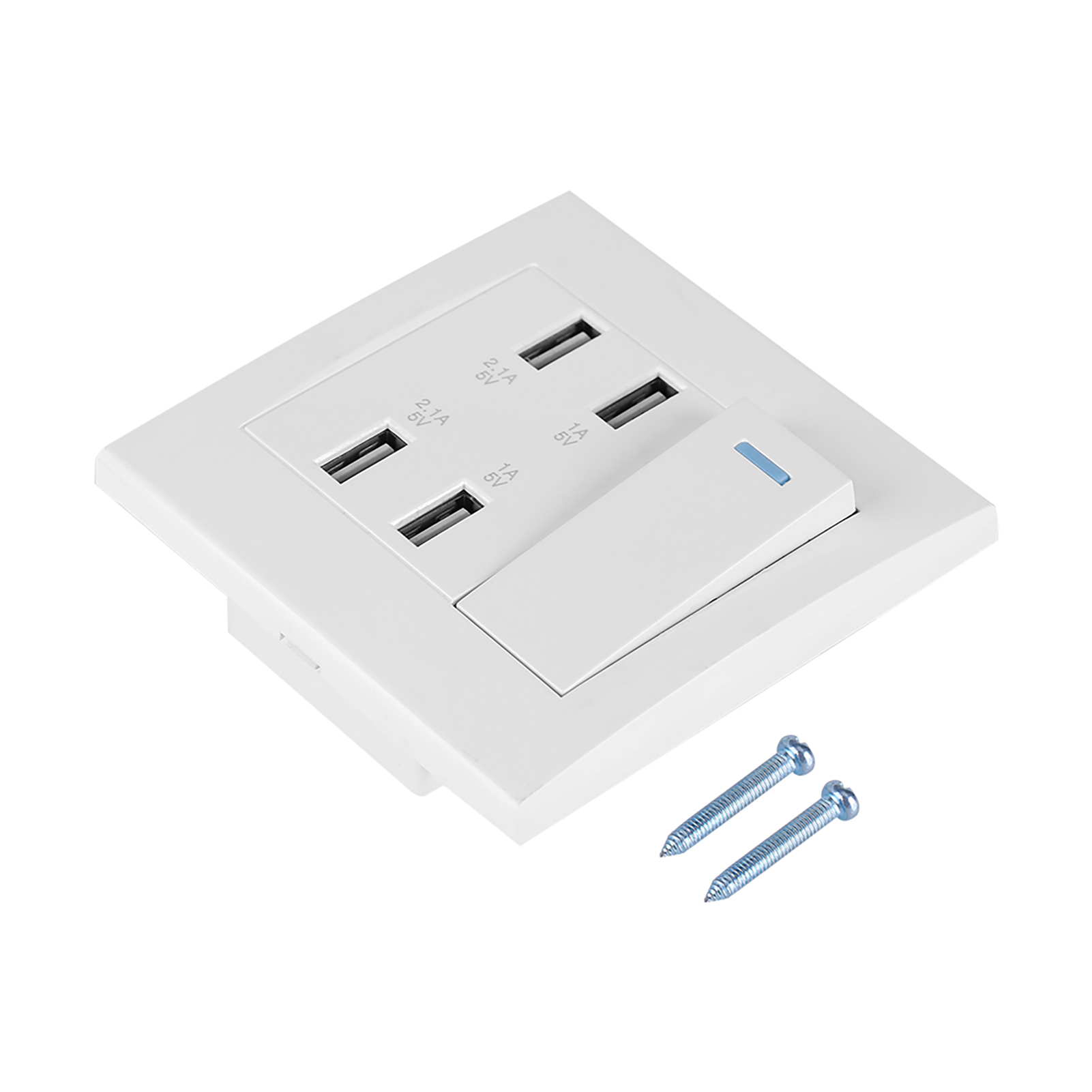 4-port-usb-wandsteckdose Mit Schalter, 5 V, 4100 Ma, Weiß, Schwer Entflammbar, 220–250 V, Für Zuhause, Büro, Hotel